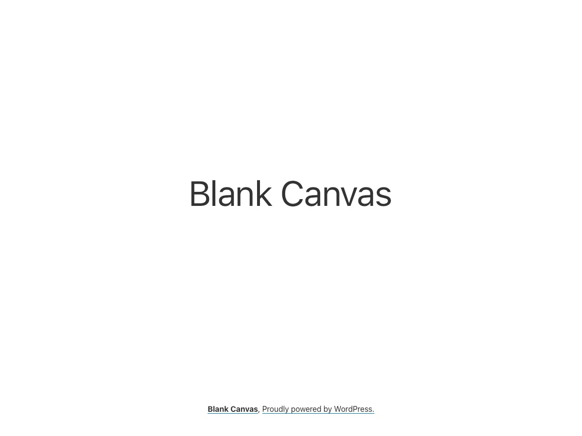 WordPress theme Blank Canvas by Automattic