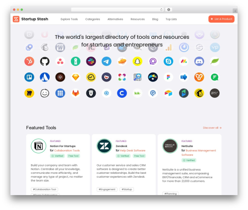 WordPress theme Hello Elementor Child - startupstash.com