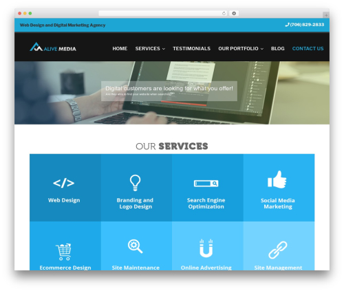 WordPress website theme Alive Media Online - alivemediaonline.com