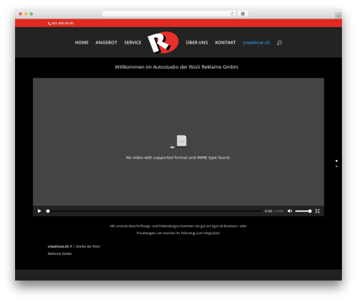 WordPress website theme Divi - roesli-reklame.ch/autobeschriftung-carstyling