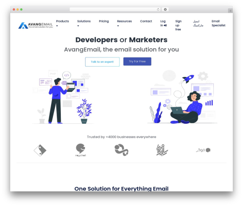 WordPress website theme Saasland - avangemail.com