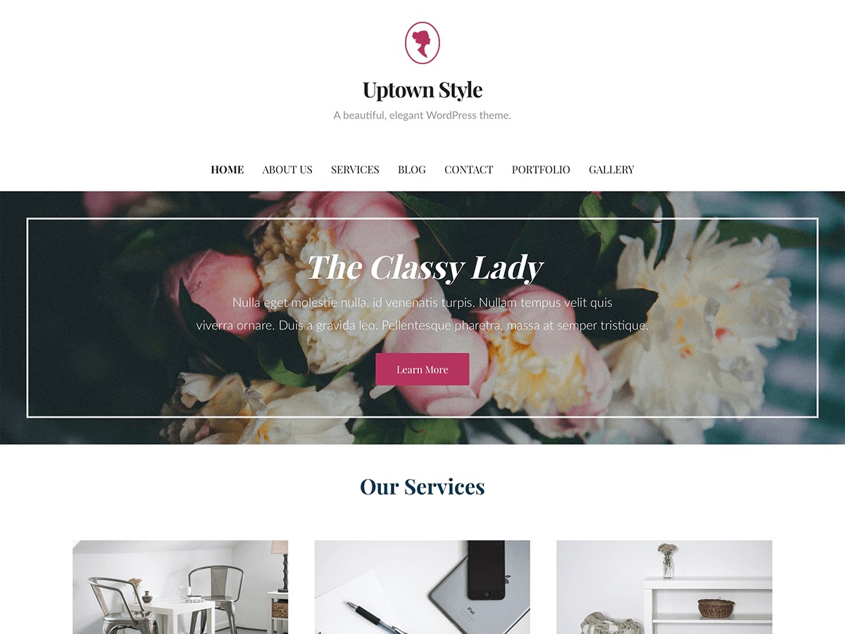 WordPress website theme Uptown Style by GoDaddy