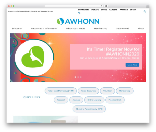 WP theme Avada - awhonn.org