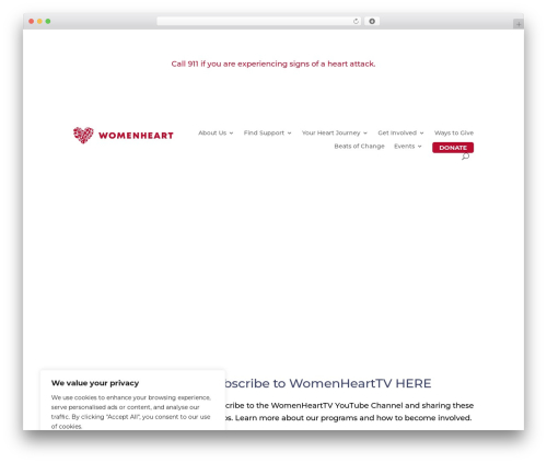 WP theme Divi - womenheart.org