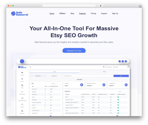 WP theme Saasland - salesamurai.io