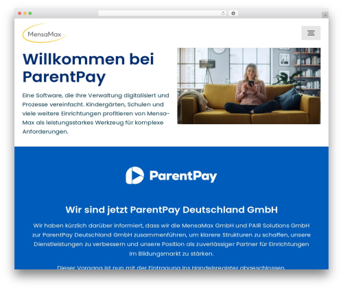 WP theme Avada - mensamax.de